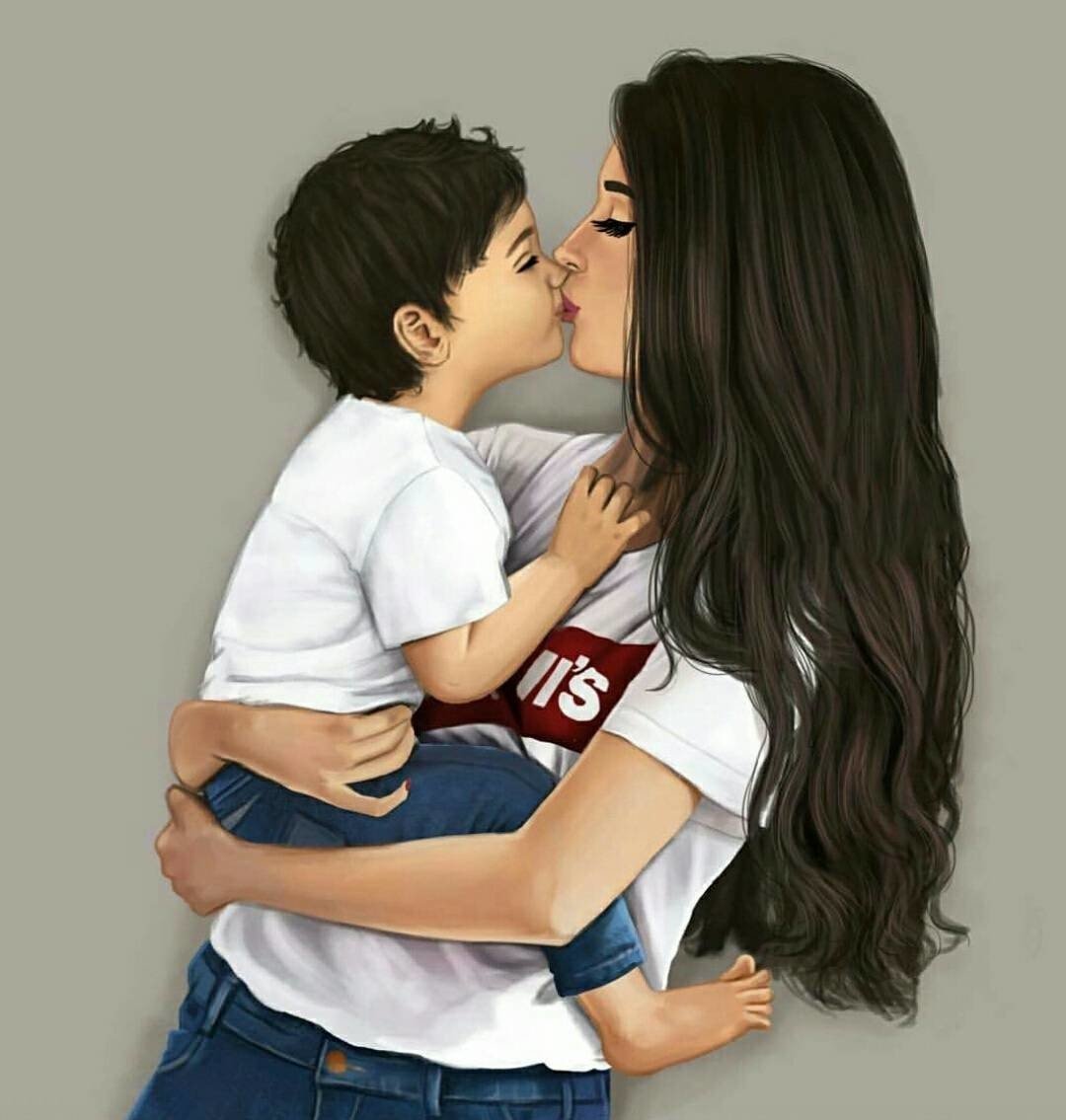 Красивое изображение мамы и сына