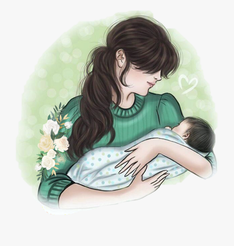 Мать с ребёнком на руках арт