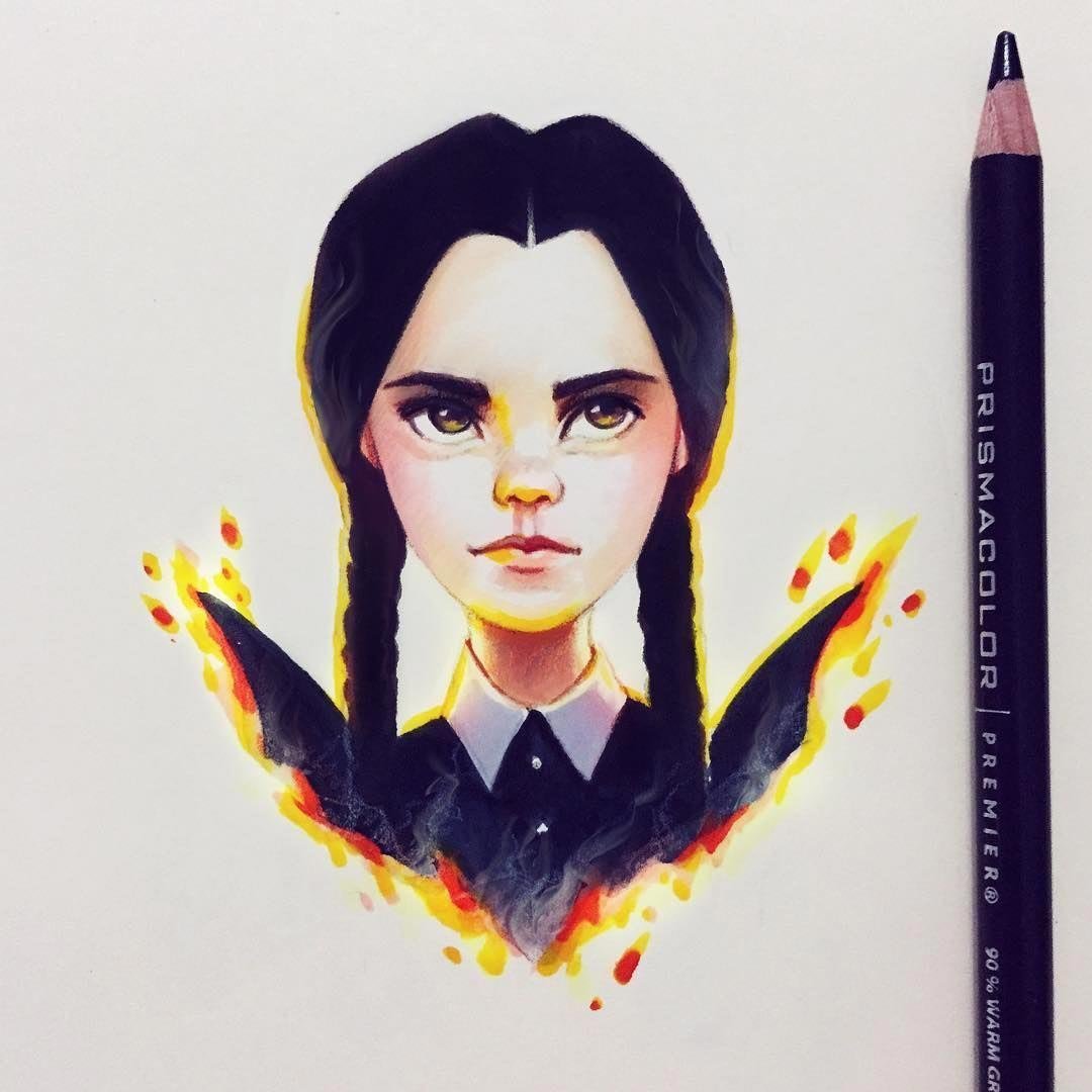 Венсдей Аддамс арт