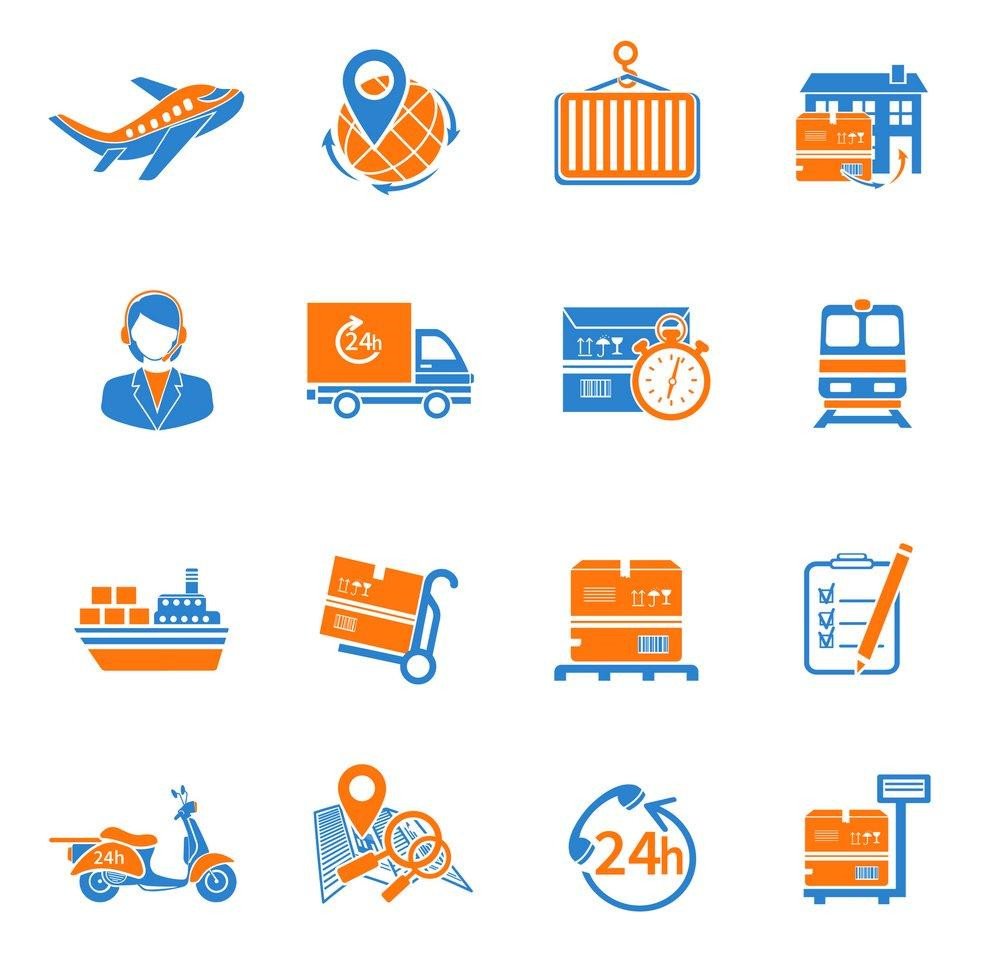 Набор иконок бизнес оранжевый