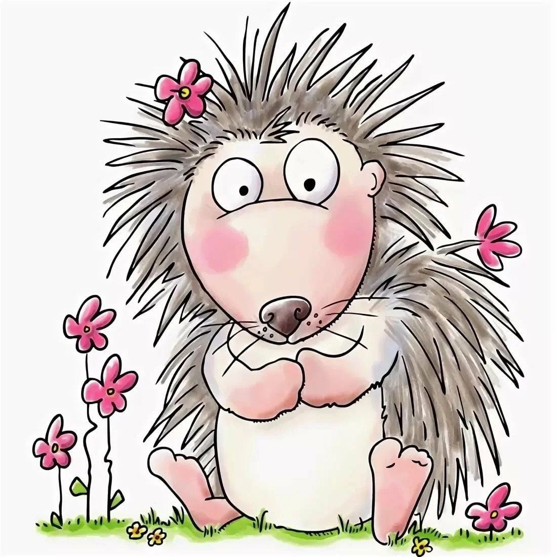 Забавные ежики рисунки