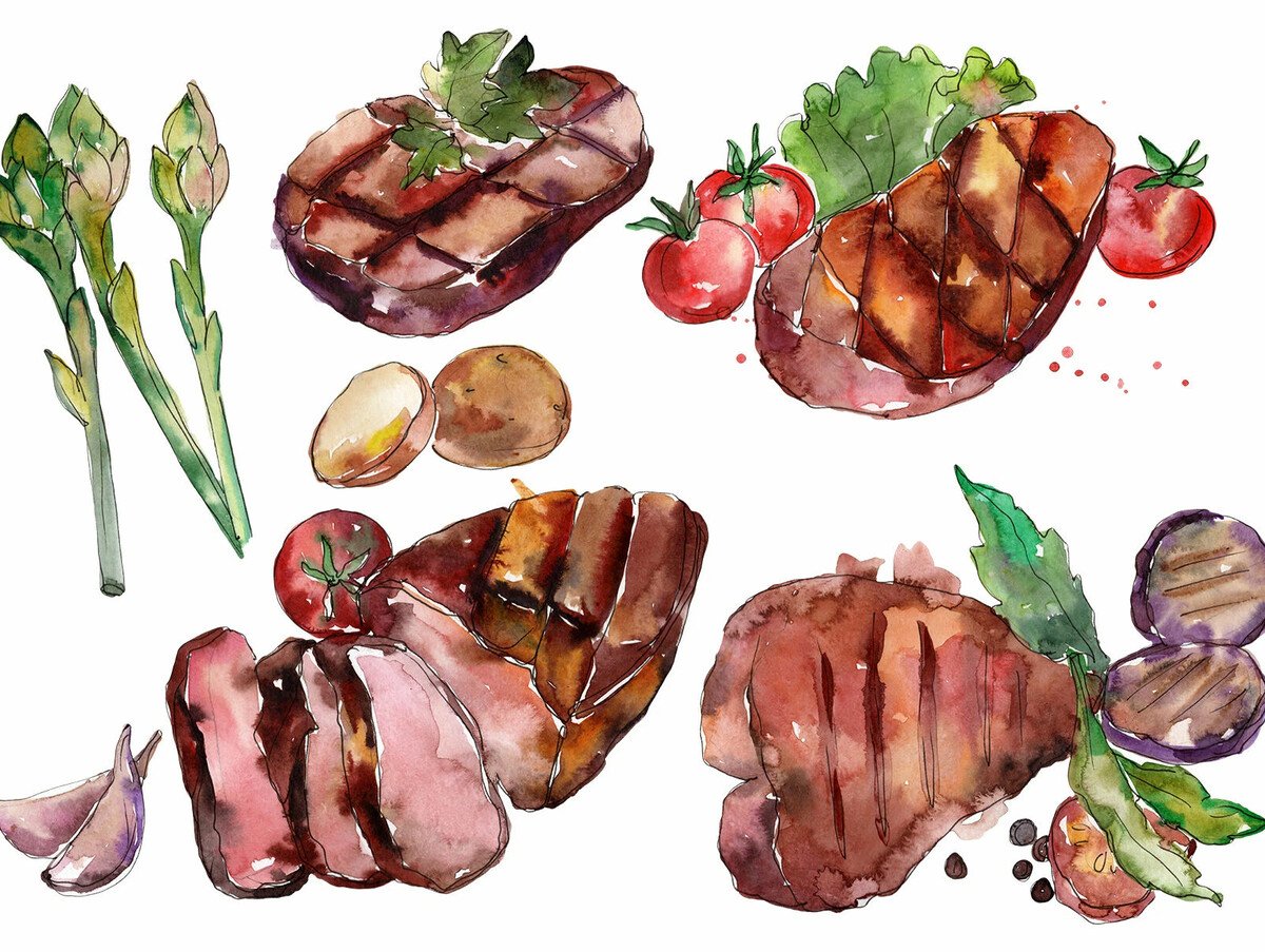 Нарисовать кусок мяса