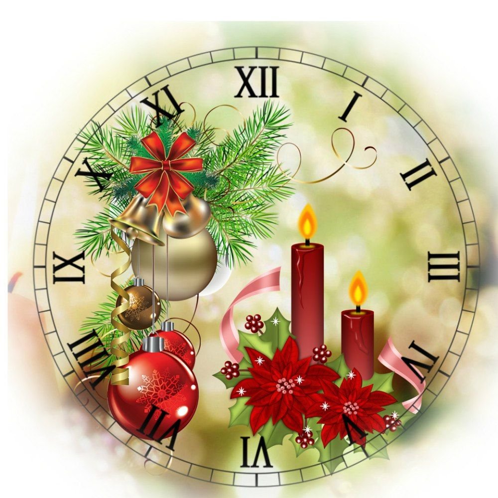 Часы новогодние для фотозоны