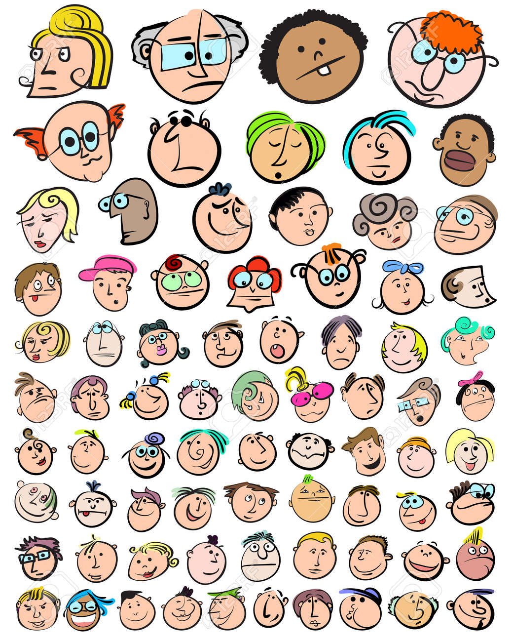 Веселые лица мультяшные