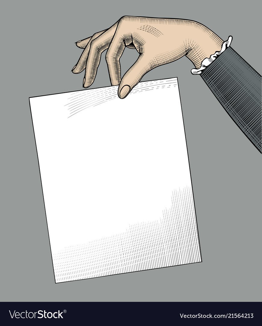 Рука держит листок бумаги