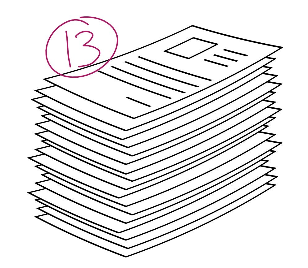 Стопка бумаг пиктограмма