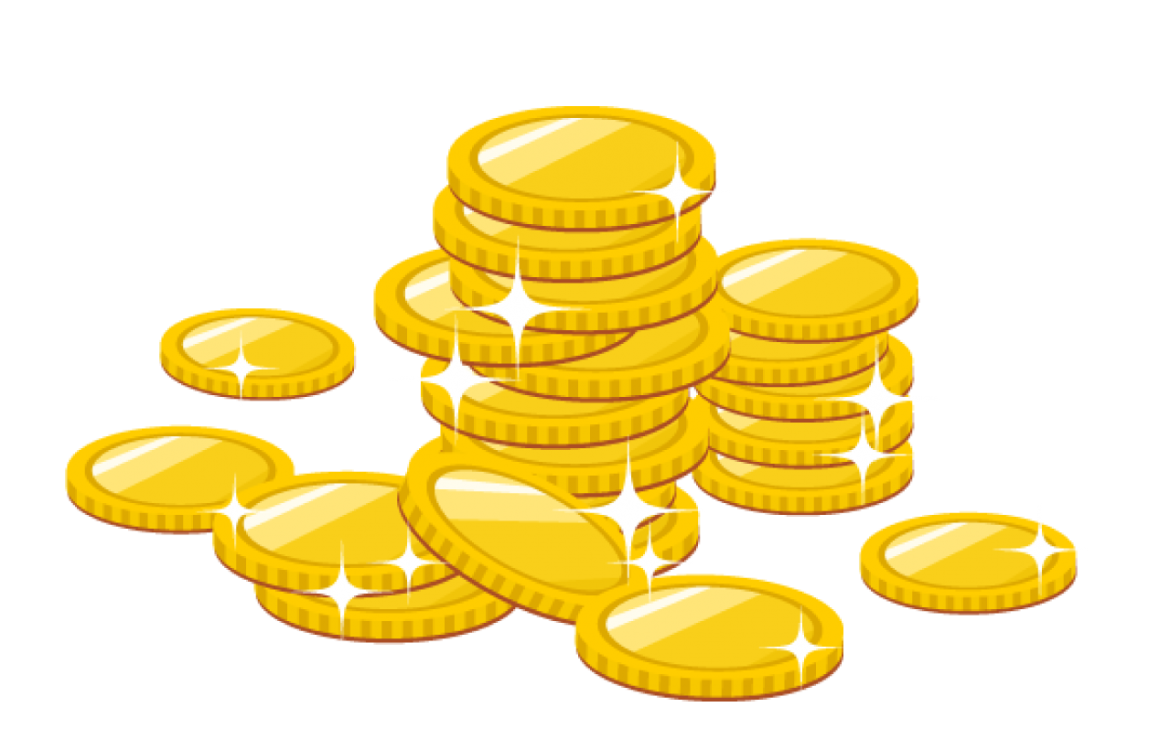 Монетки на прозрачном фоне