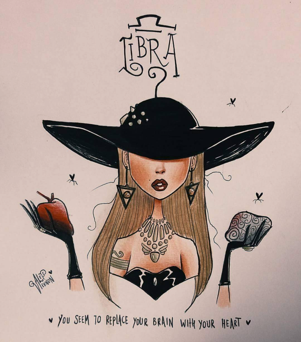 Рисунки Тима Бёртона знак зодиака весы