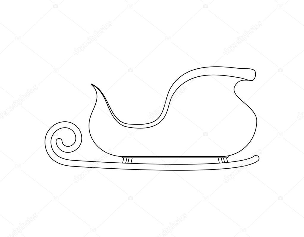 Сани Деда Мороза карандашом