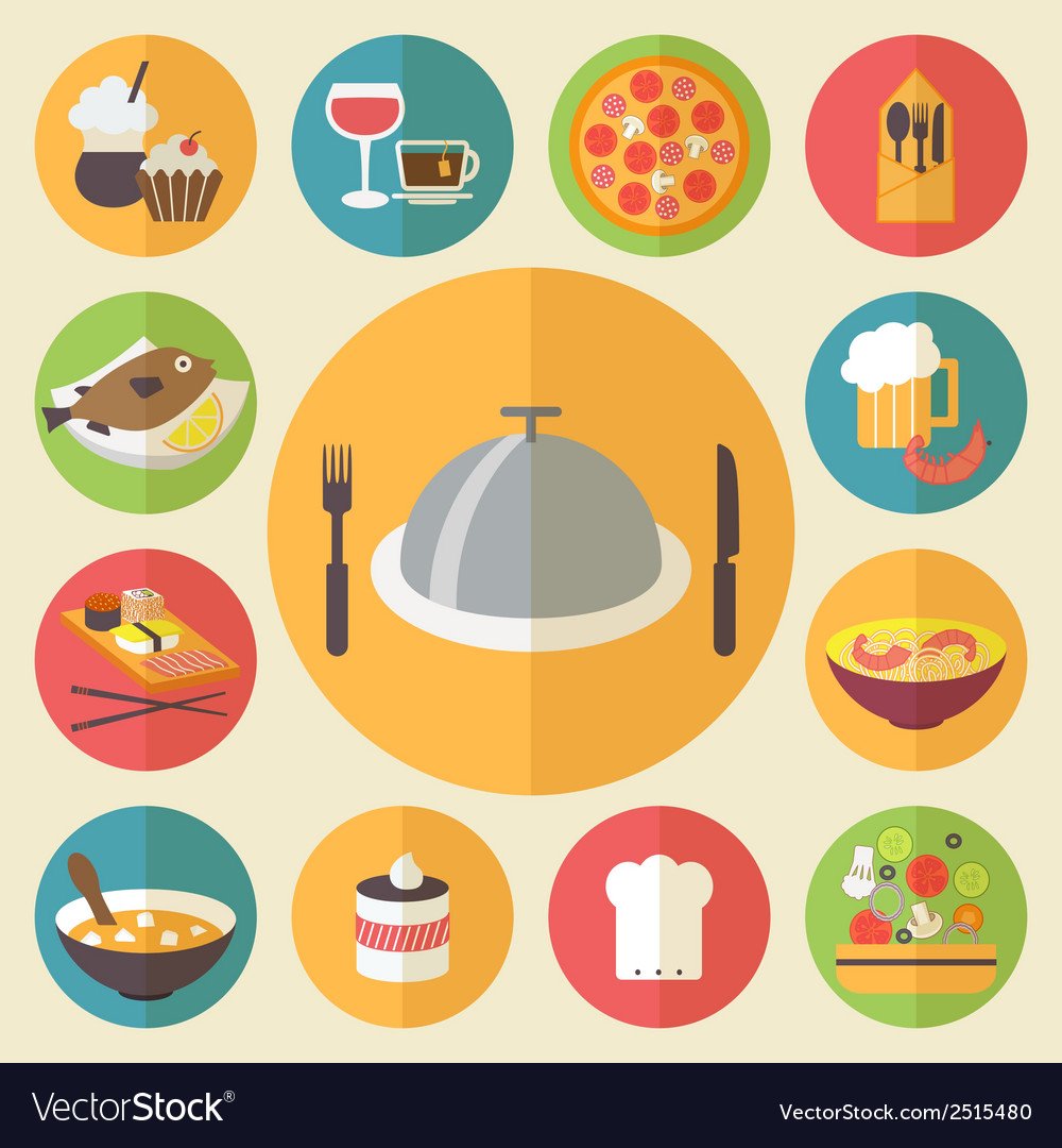 Продукты питания Flat Design