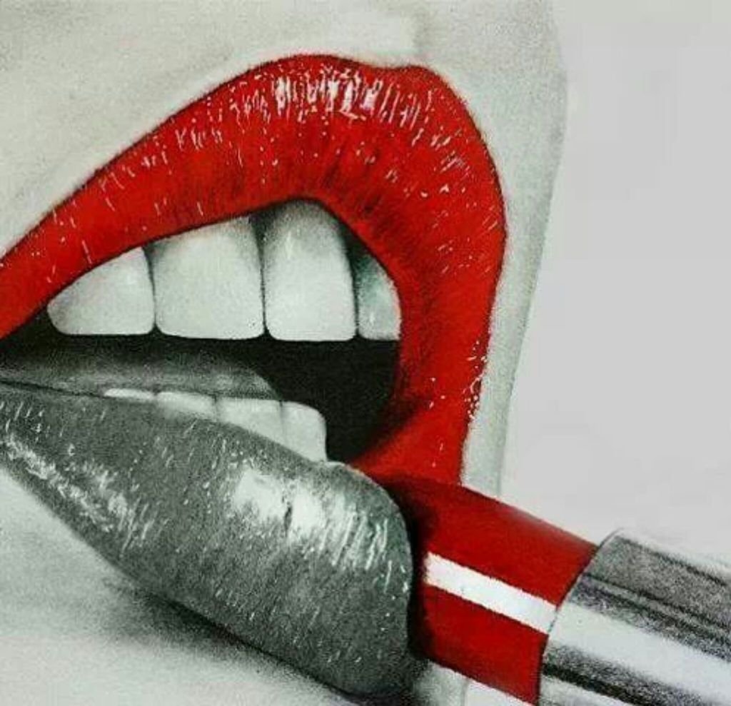 Губы с помадой поп арт