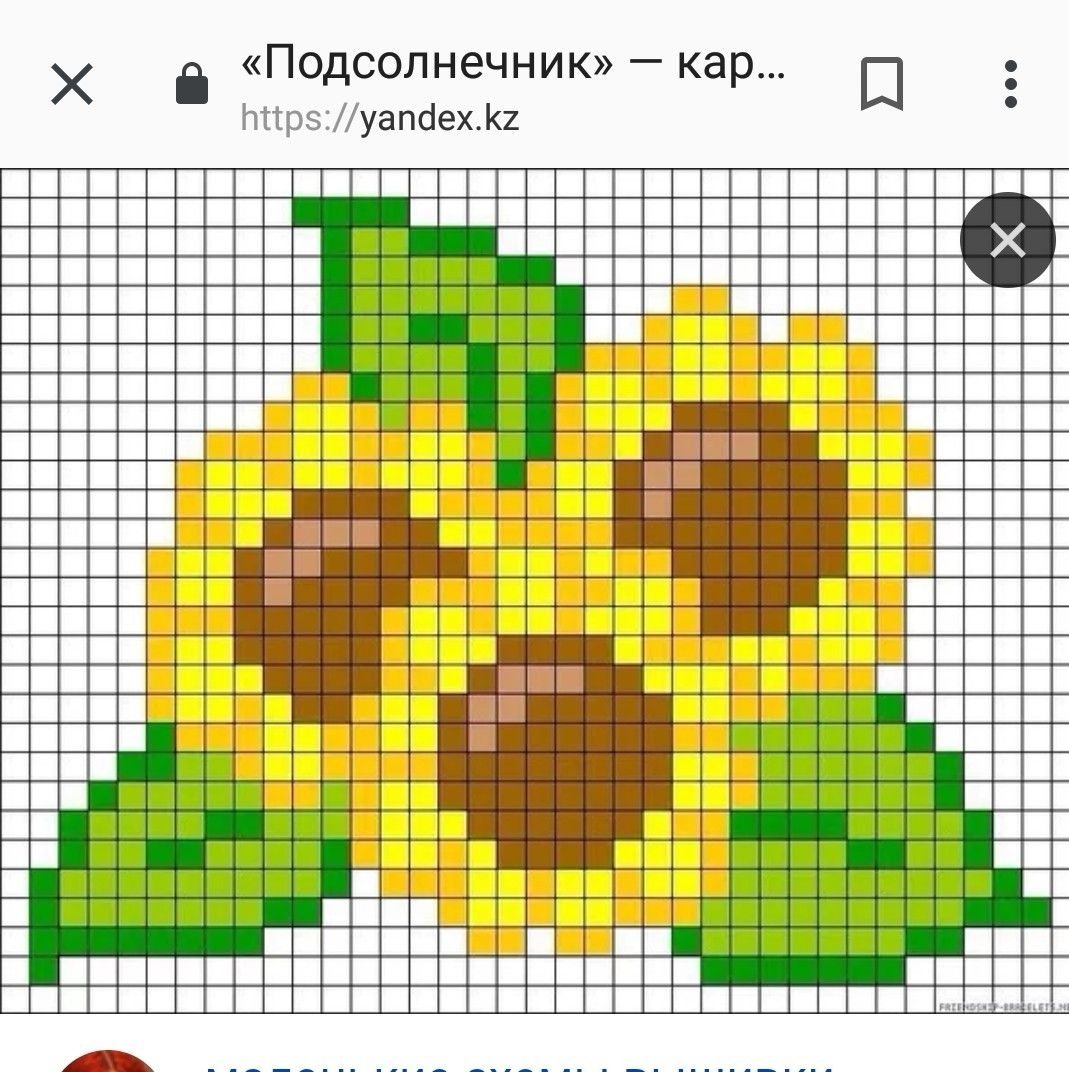 Рисунки по клеточкам цветы