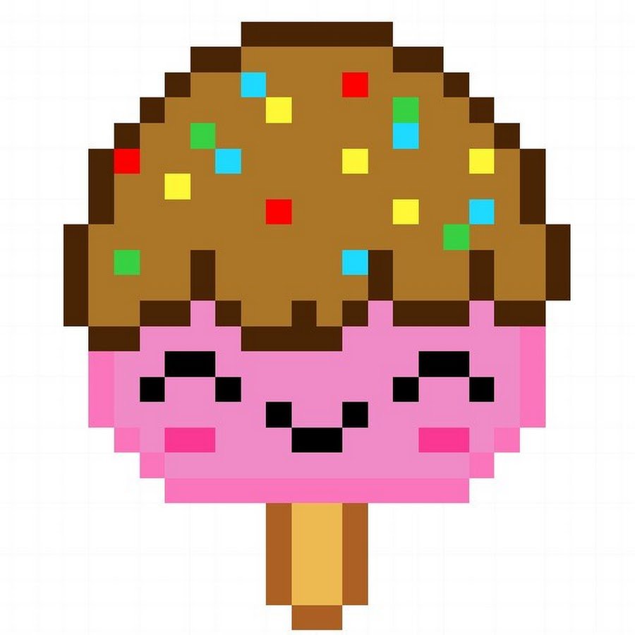 Рисование по клеточкам мороженое