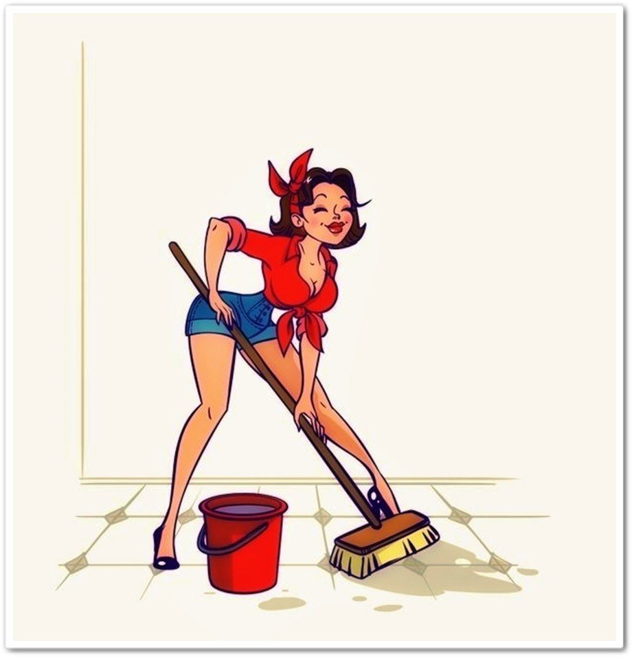 Уборщица в лаборатории