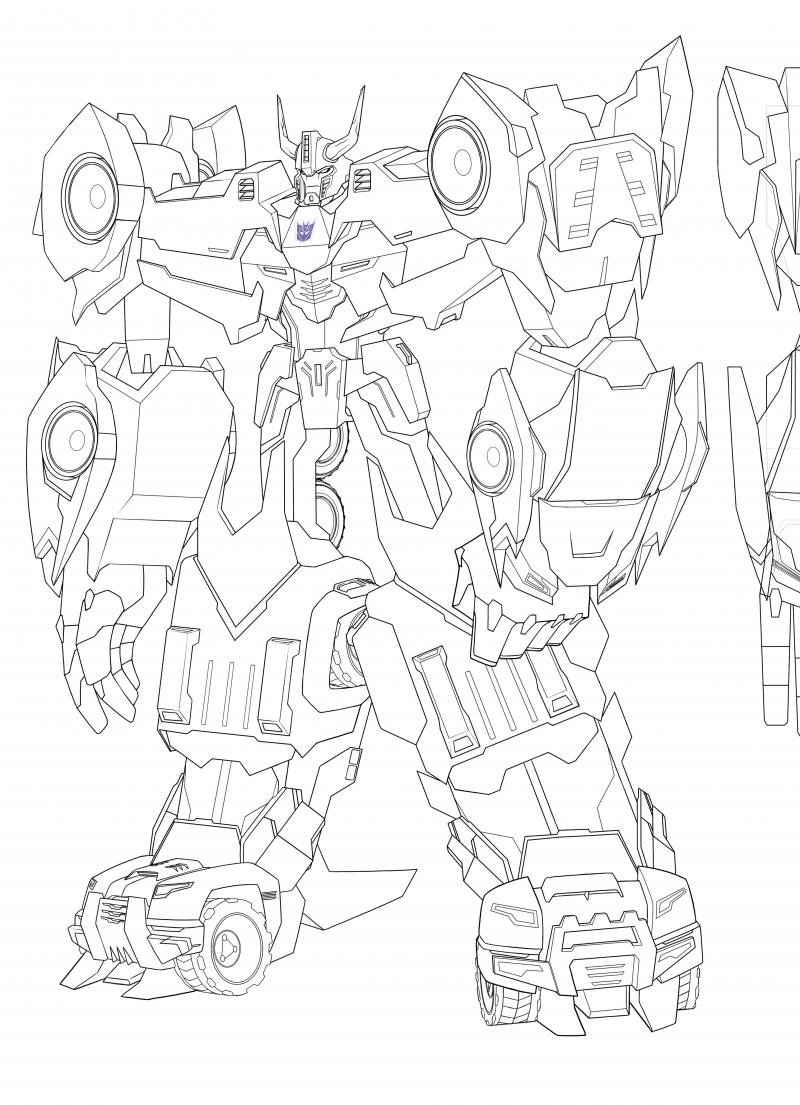 Раскраска трансформеры Сайдсвайп