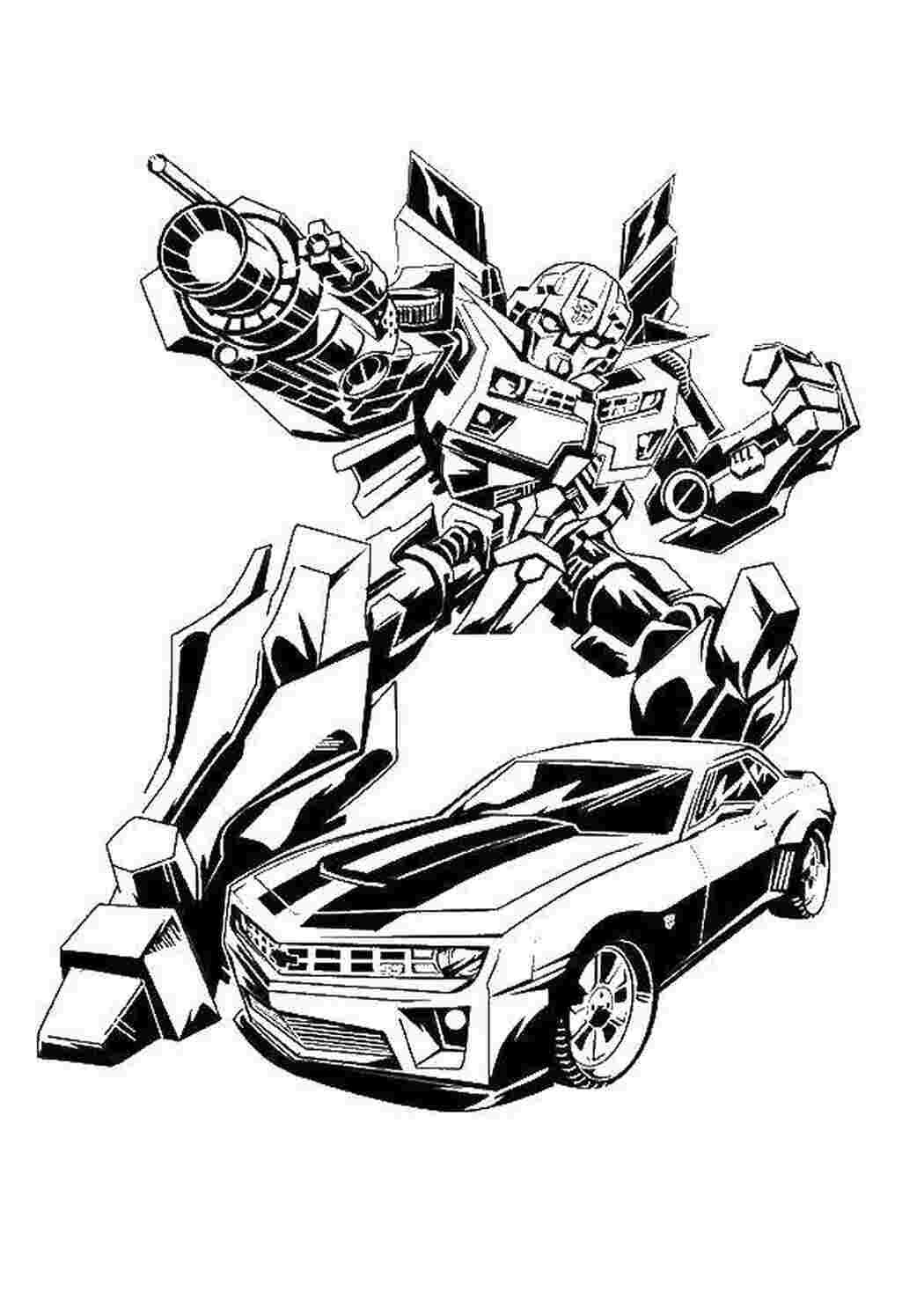 Раскраска трансформеры Бамблби