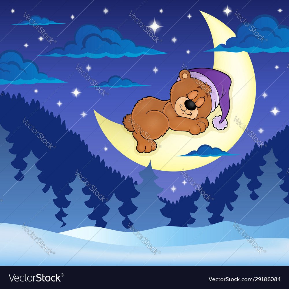 Спящий Медвежонок на месяце