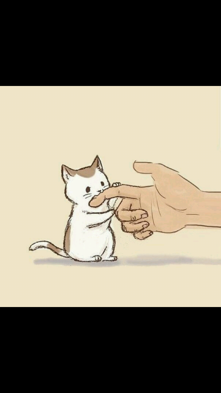 Котик на руках рисунок