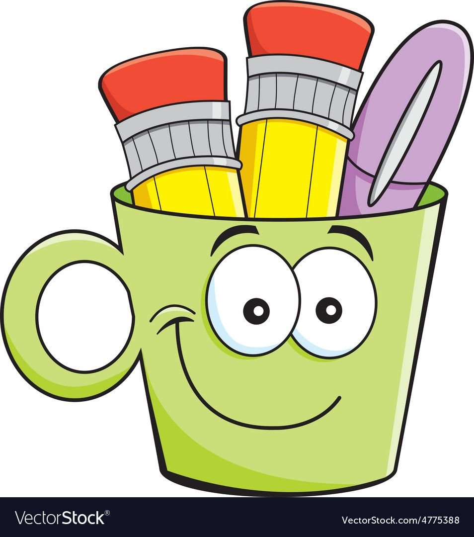 Стаканчик с карандашами красками