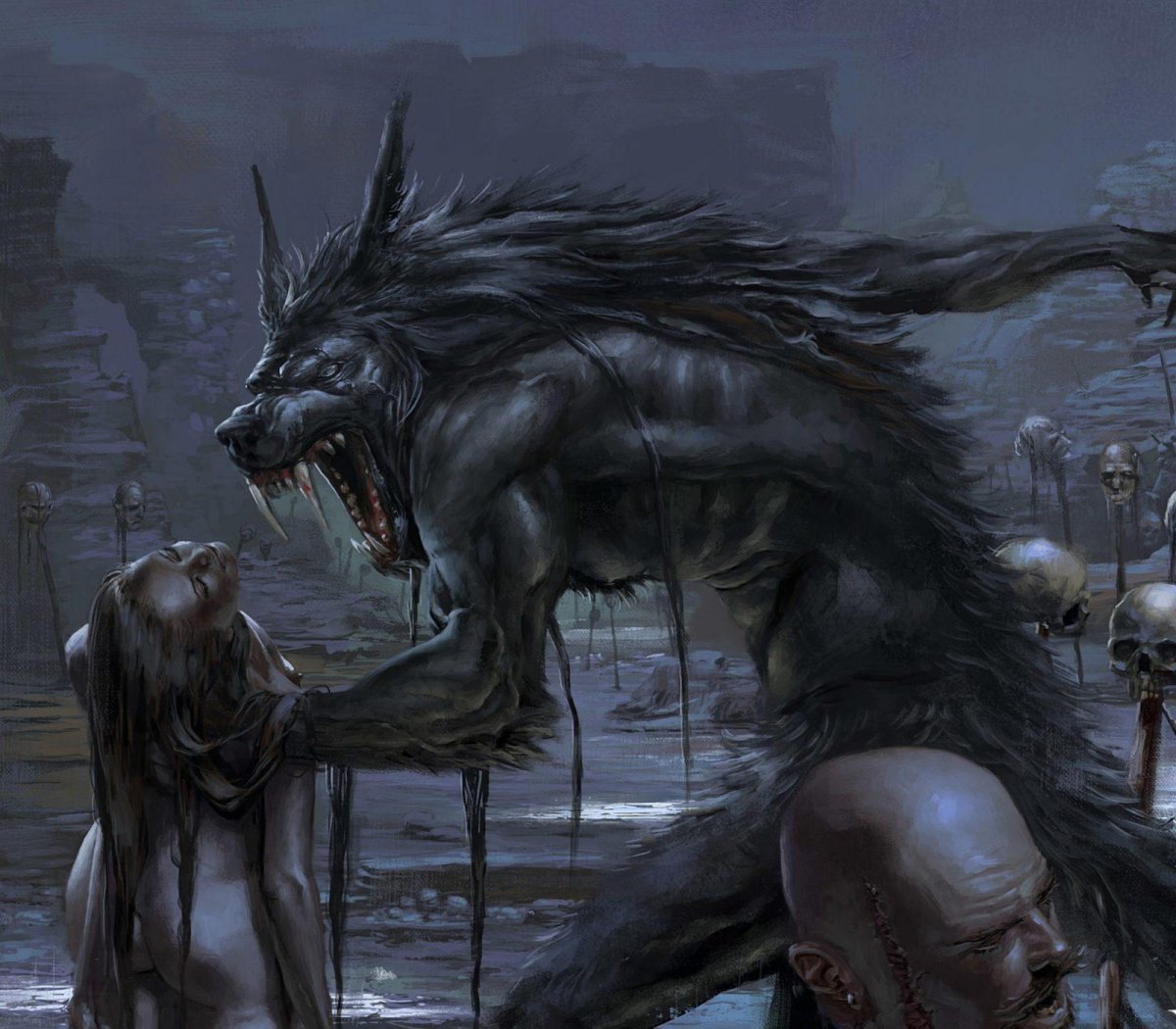 Волк черный злой