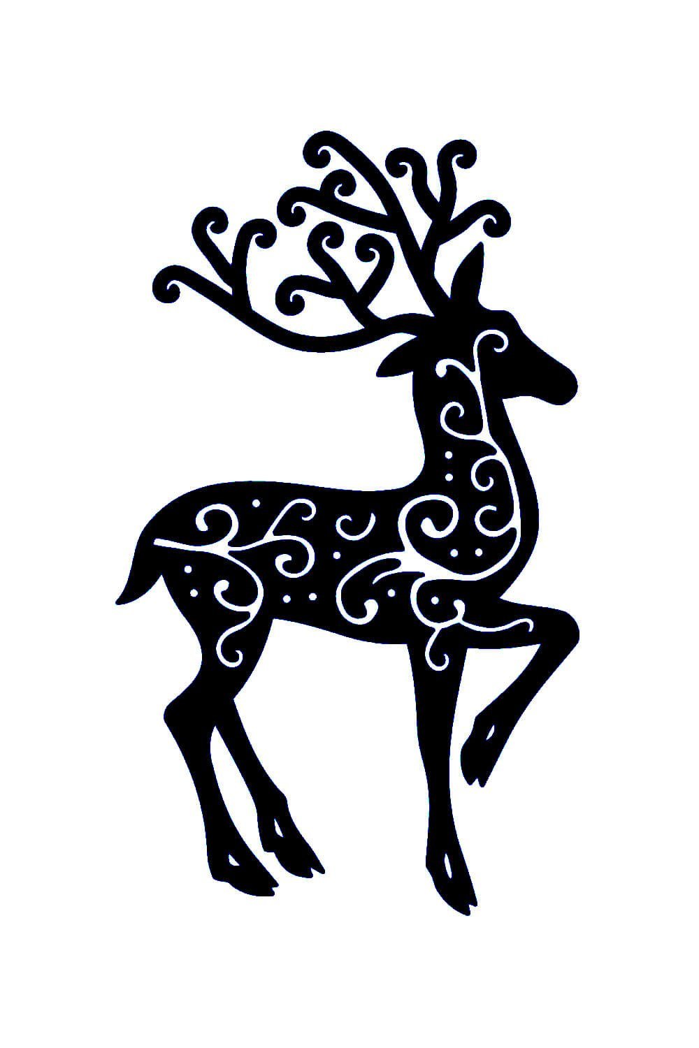 Новогодний олень трафарет