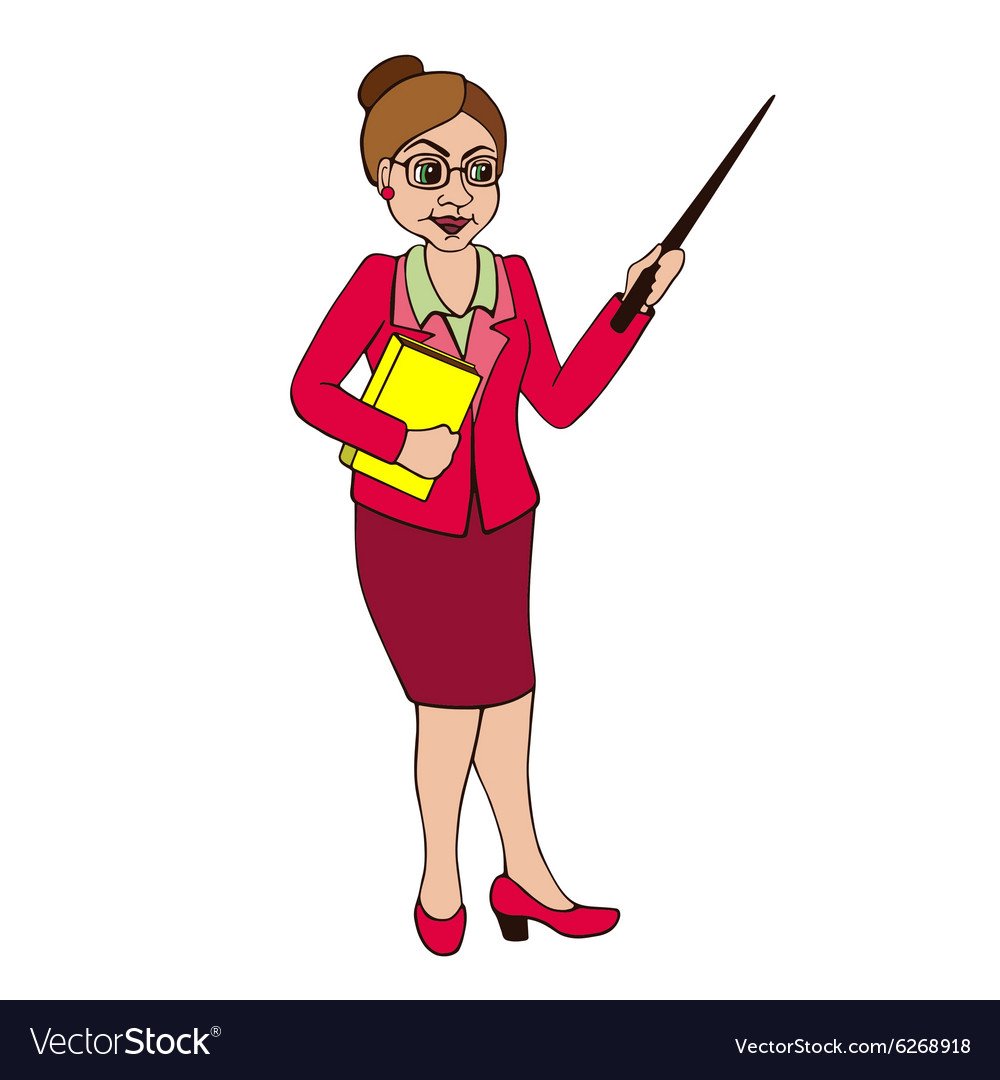 Учитель с указкой карикатура
