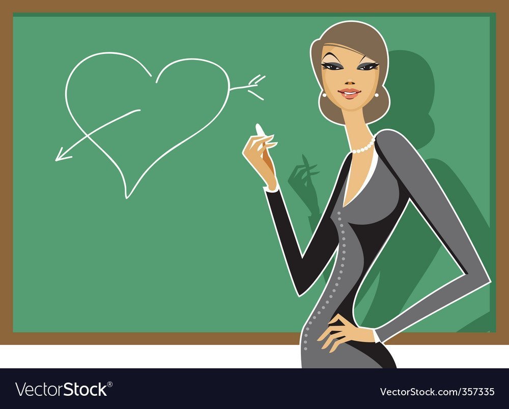 Учительница возле доски