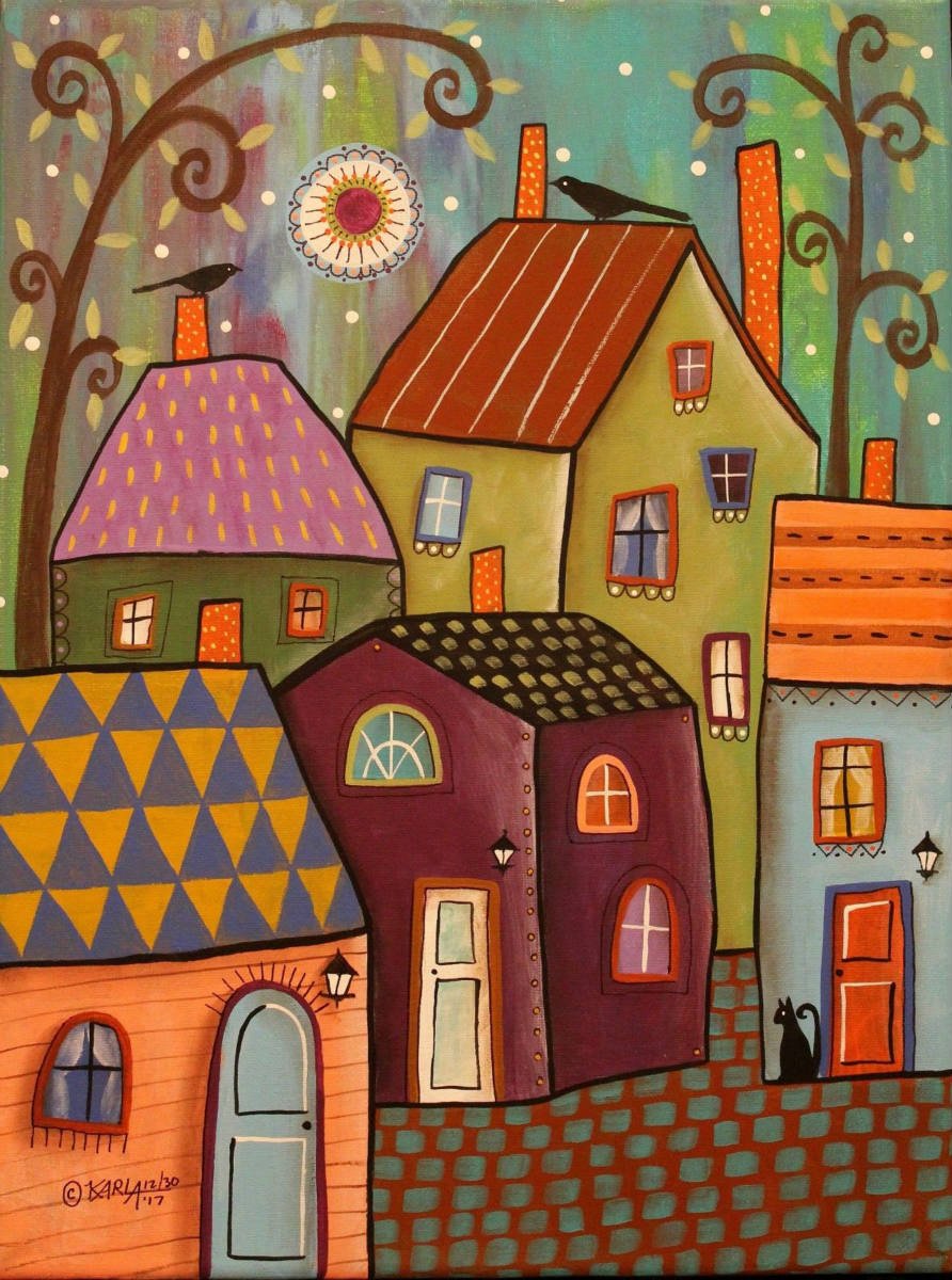 Розовый домик нарисованный