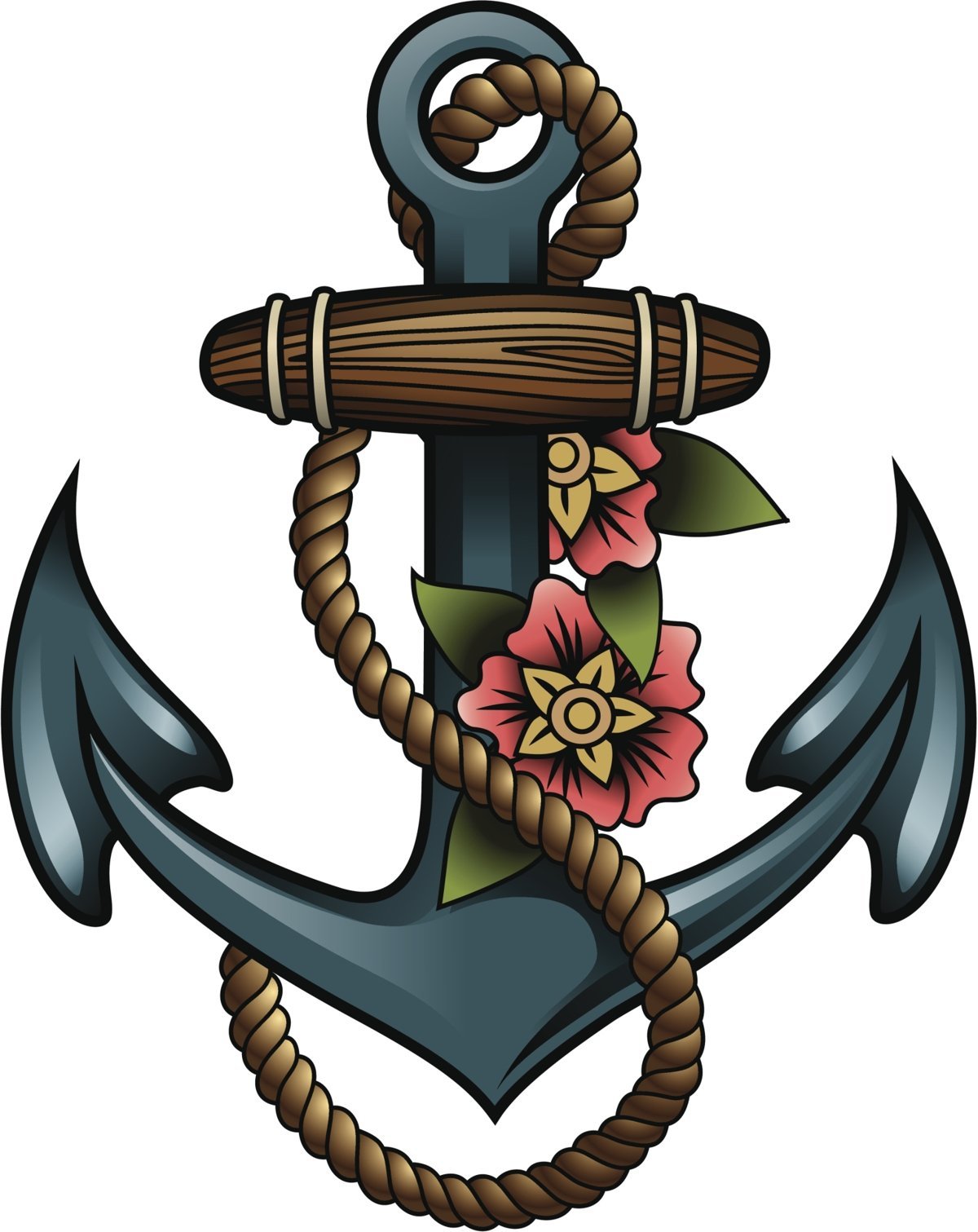 Тату якорь Олд скул