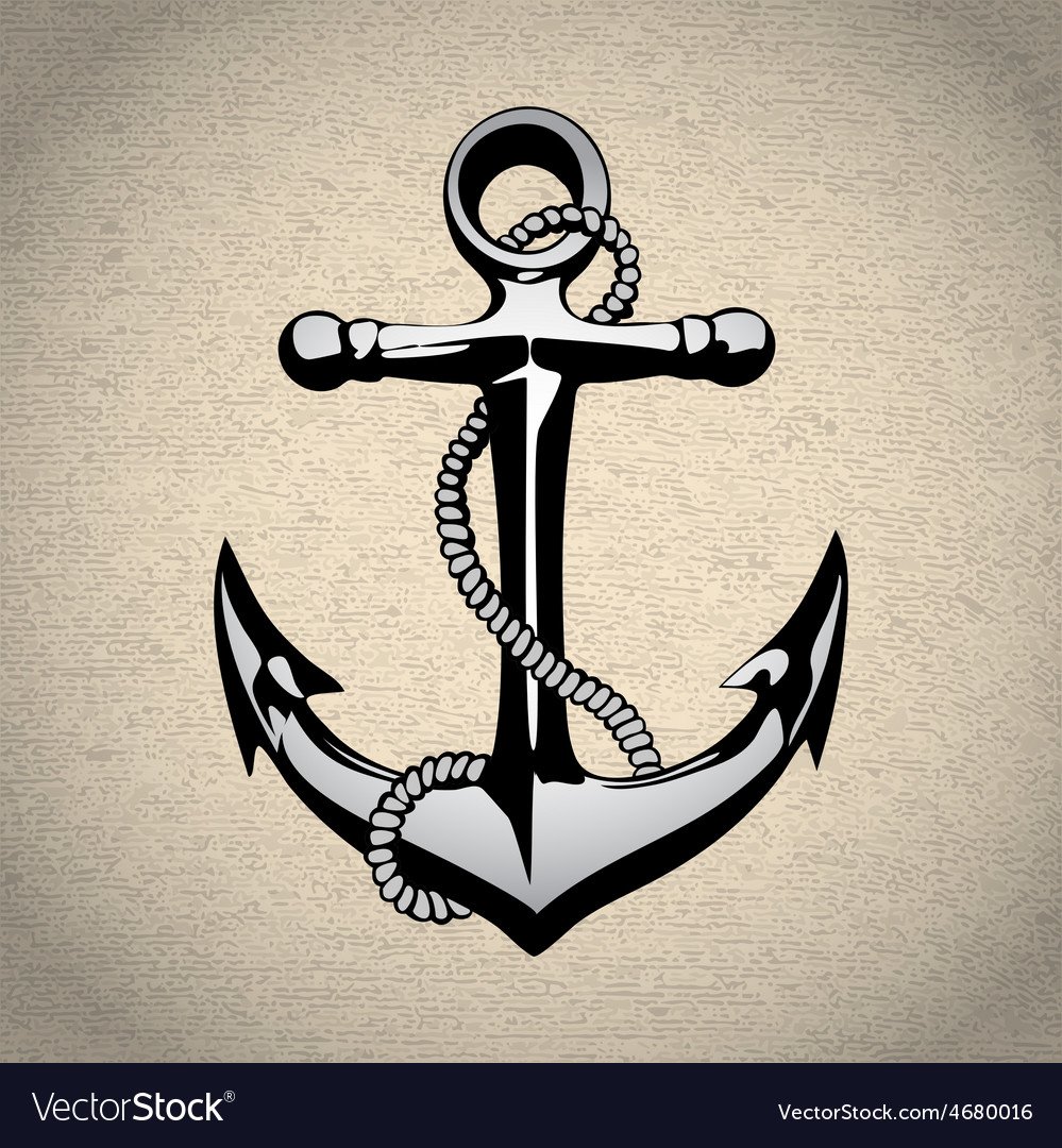 Значок якорь моряка