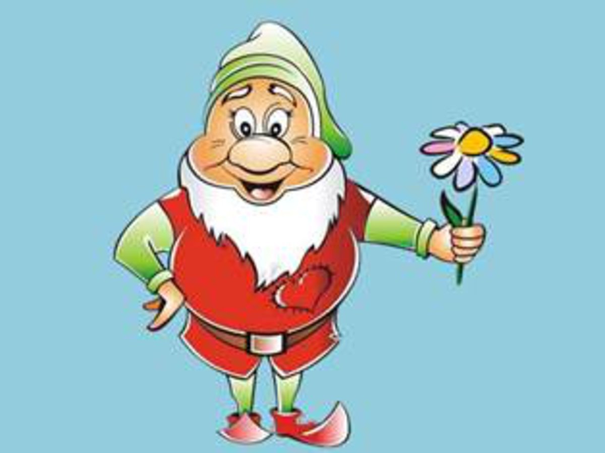 Веселый гномик живопись