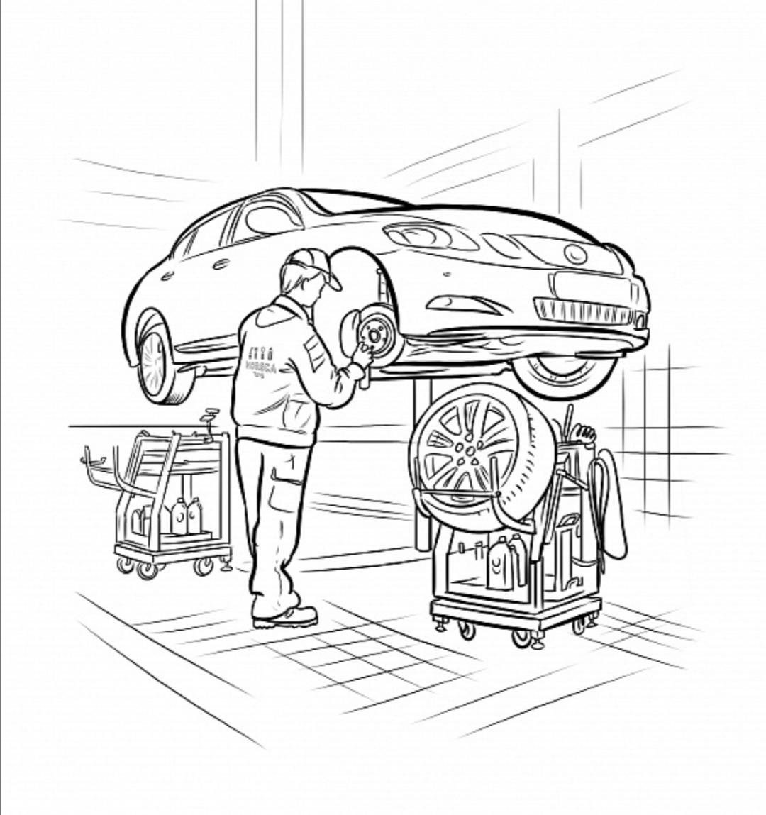 Раскраска автосервис