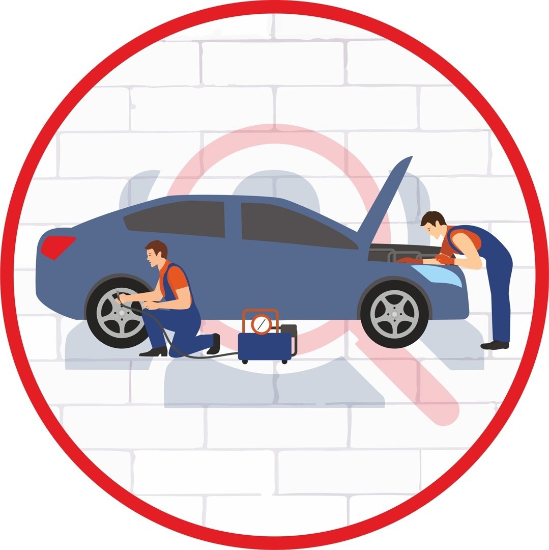 Флэт иллюстрация автомастерская