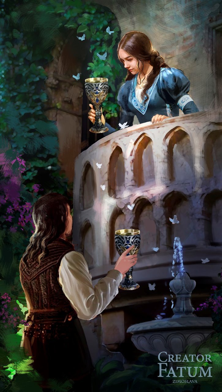 Карта Таро двойка кубков