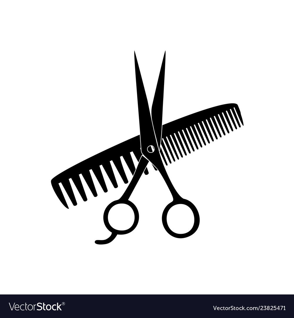 Скрещенные ножницы и расческа