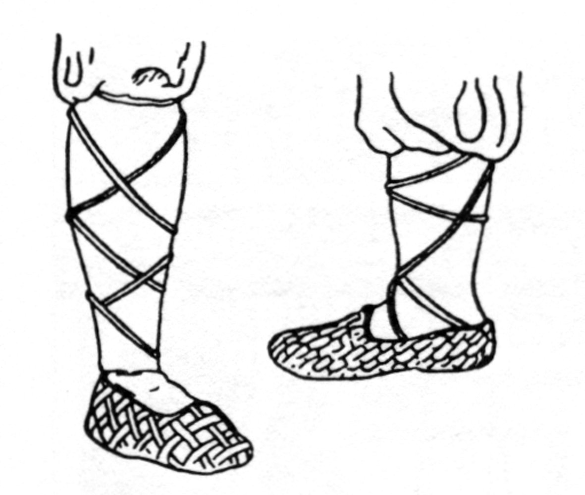 Лапти без задника из бересты