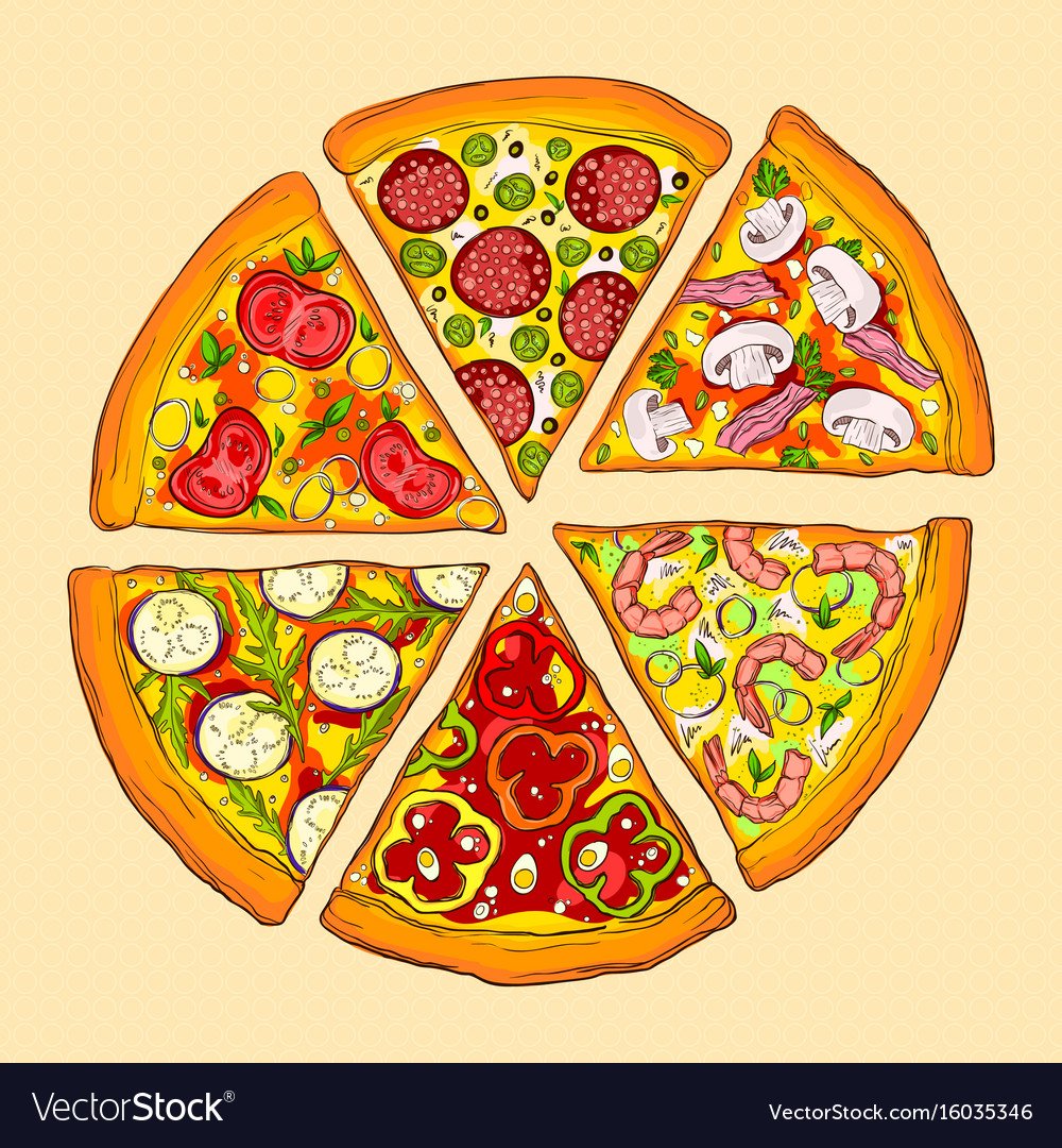 Пицца распечатка цветная