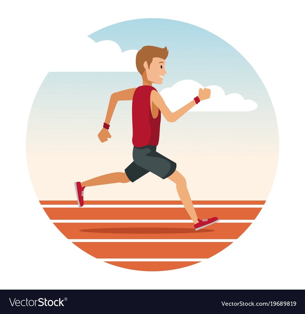 Человек бежит по кругу