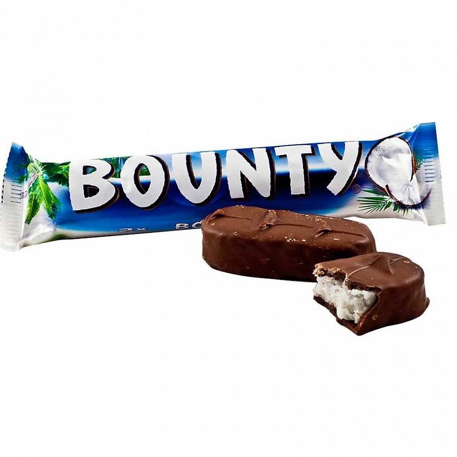 Шоколадный батончик Bounty 55 гр