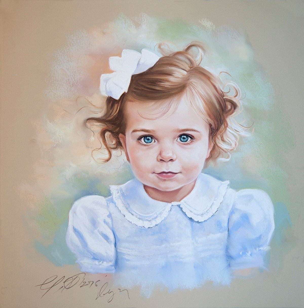 Детский акварельный портрет