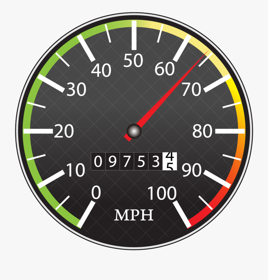 Стрелка спидометра на белом фоне