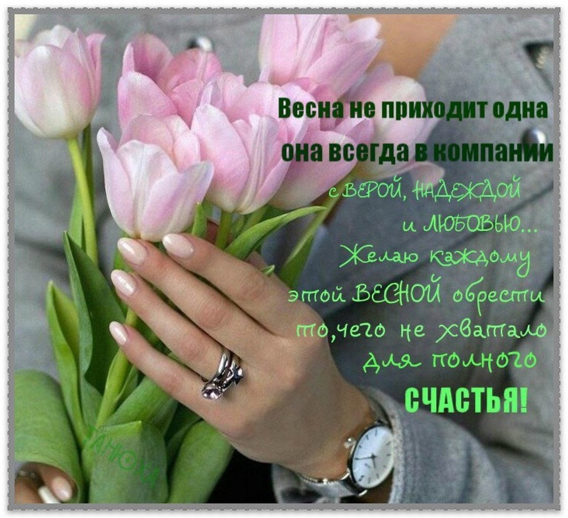 Букет тюльпанов в руках