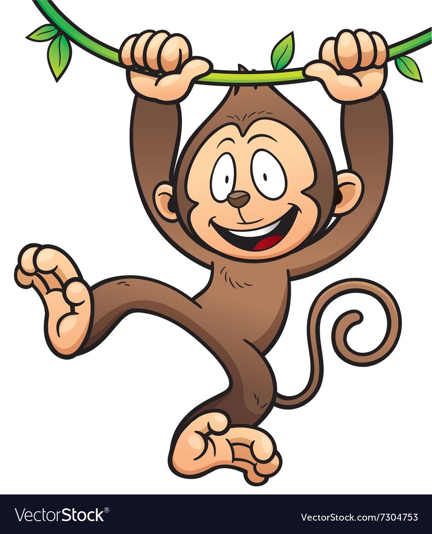 Хвост у мультяшной обезьяны