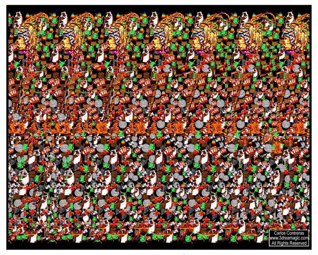 Оптические иллюзии для глаз стереограммы