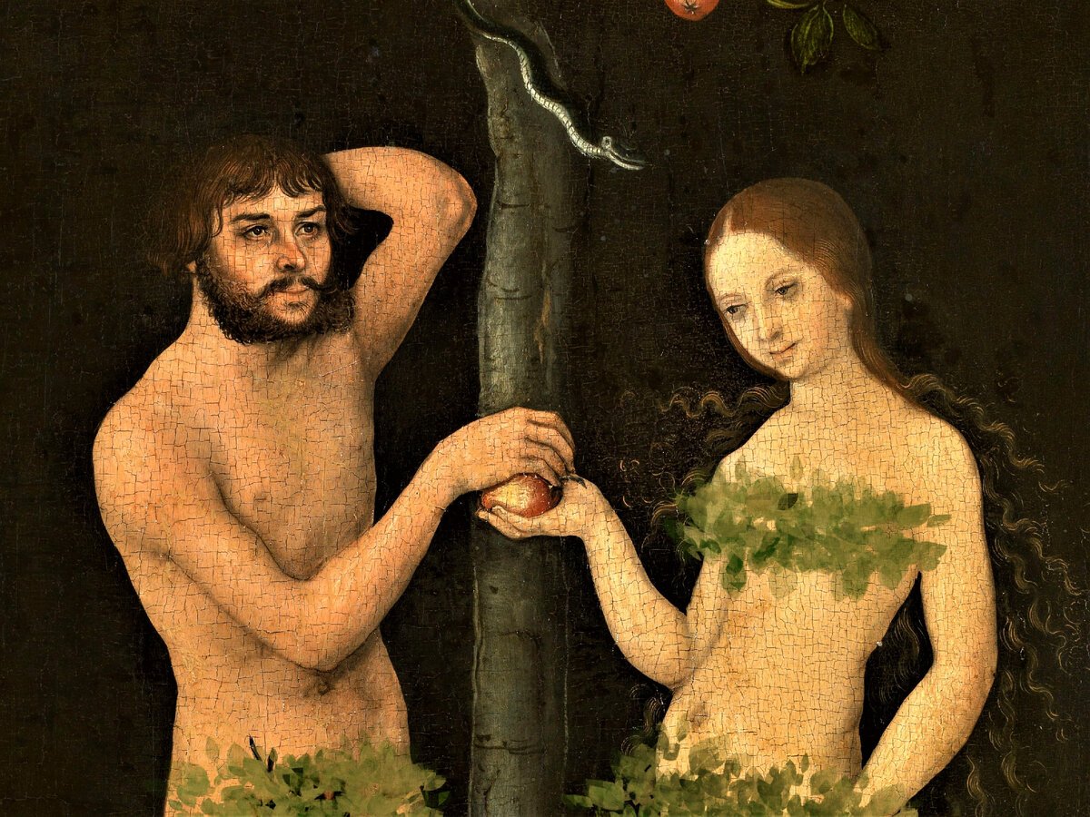 Адам и ева картина Кранаха