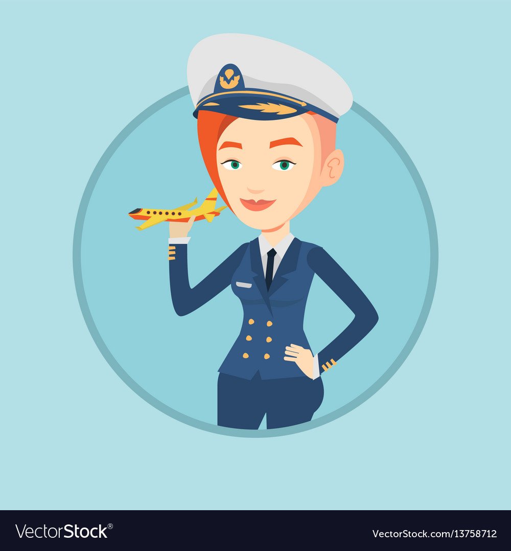 Девушка пилот вектор