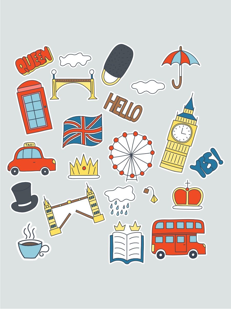 Символы Англии вектор