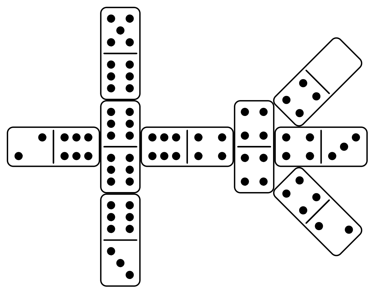 Кость Домино с двух сторон