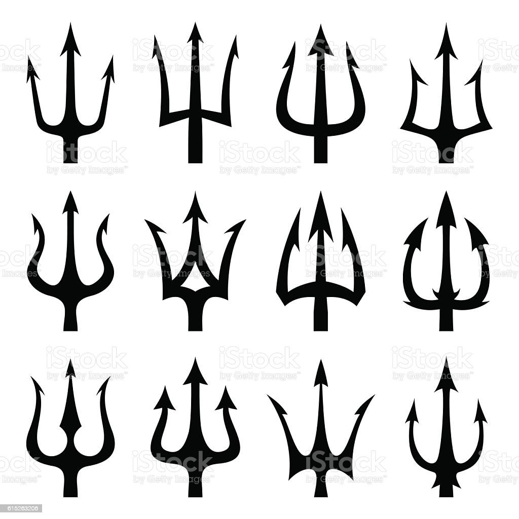 Тату Нептун с трезубцем