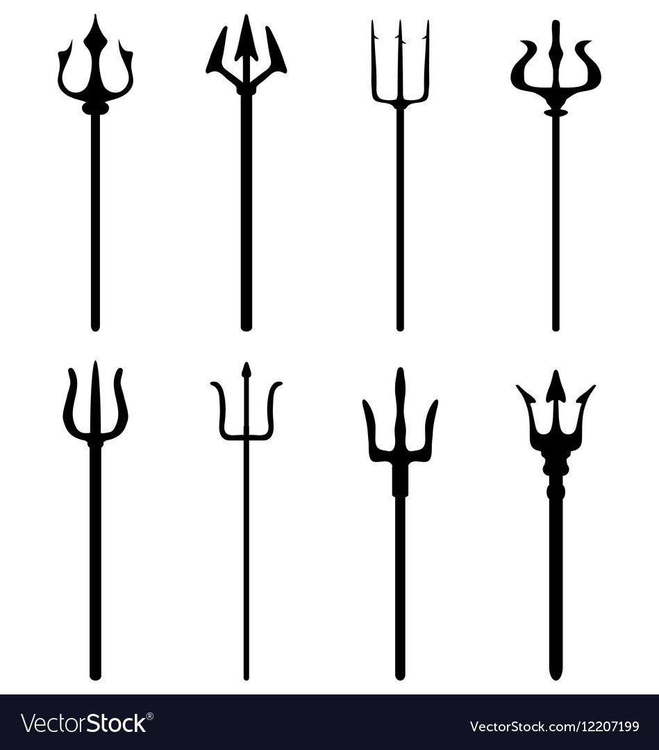 Трезубец черно белый